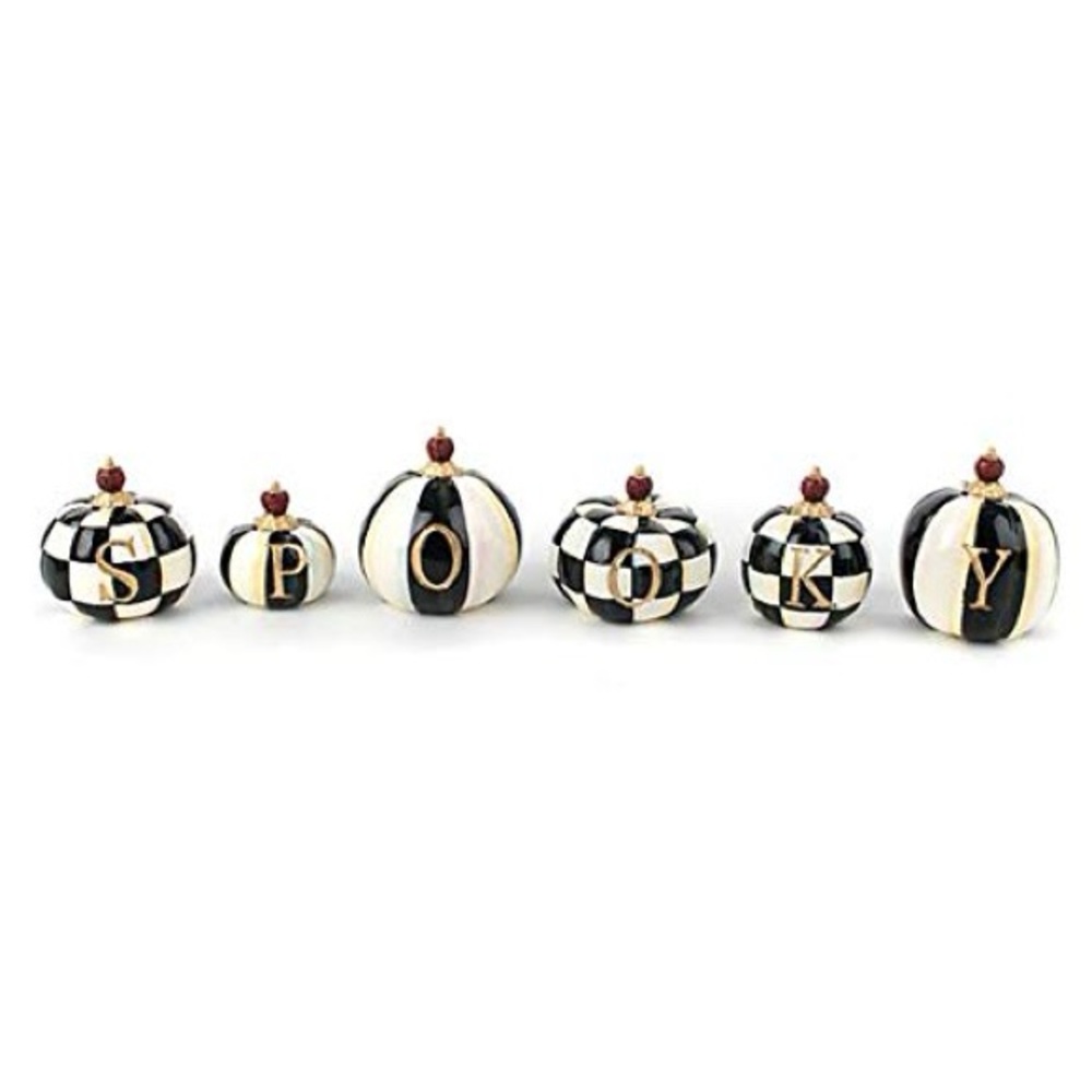 New …. Mackenzie-Childs courtly check SPOoKy 👻 mini pumpkins